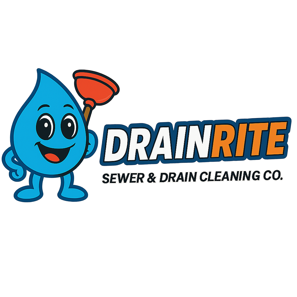 Drainrite logo with company mascot