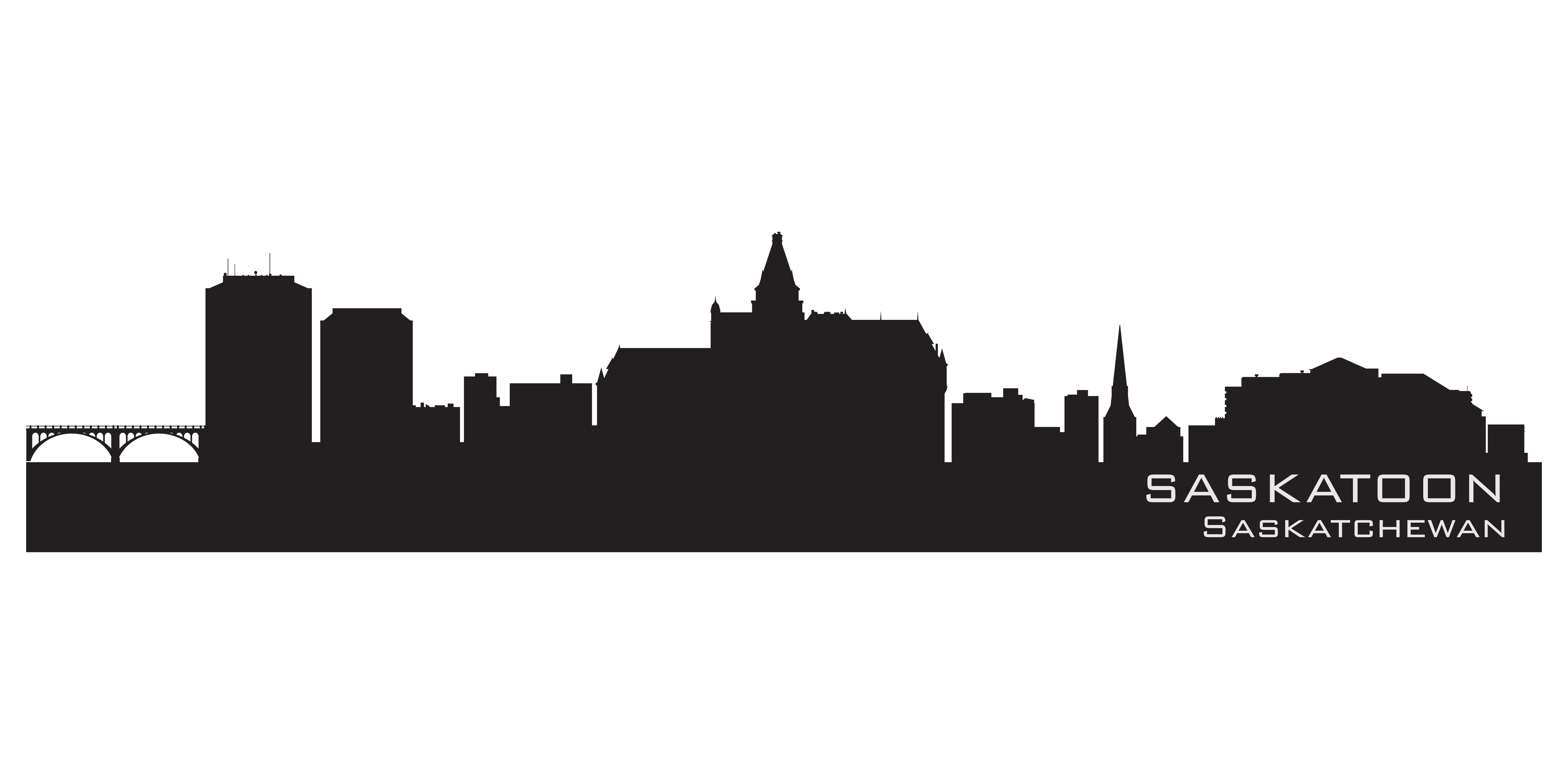 Saskatoon, Canada skyline. Detailed silhouette. Vector illustration